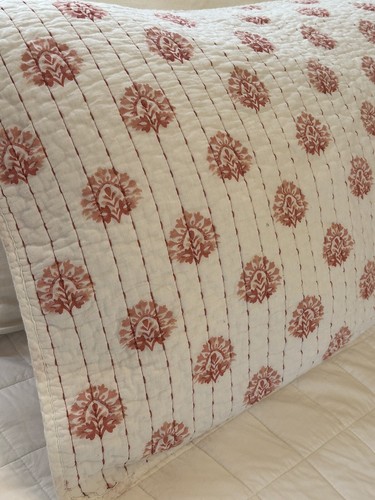 Rachel Ashwell King Pillow Sham Coral Medallion Cotton Boho Shabby Chic 19x36 - Picture 10 of 23