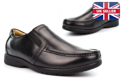 Mens Wide Fit Leather Shoes Mens Extra Wide Shoes Slip On Shoes Size 14  Size 15 UK