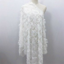 Jacquard-Chiffon-Stoff Pfauenfeder-Muster Quastenfransen Kleid Material SHP