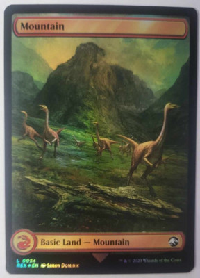 mtg magic mountain FOIL jurassic park world extended borderless 0024 ENGLISCH
