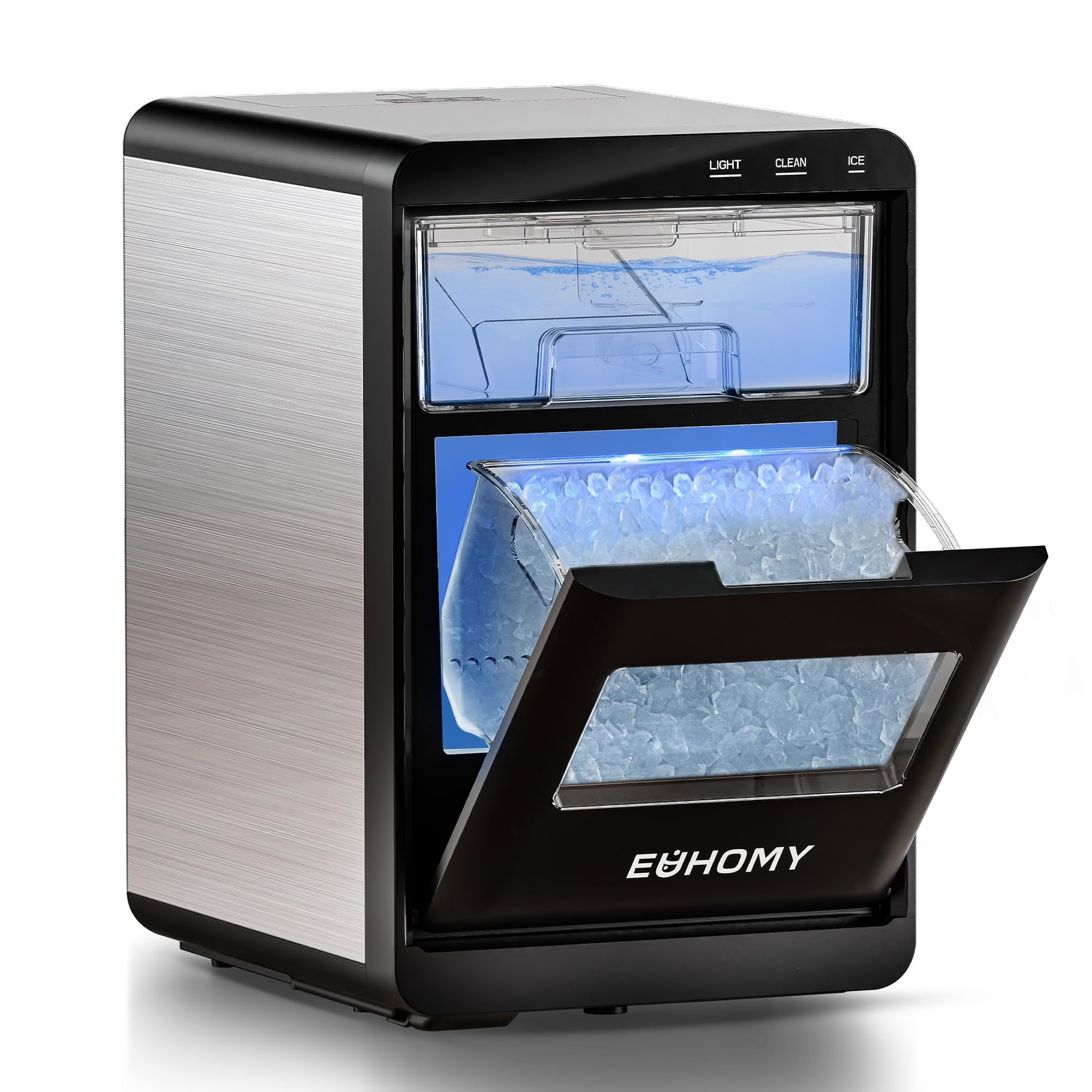 EUHOMY Nugget Ice Maker Countertop, 44Lbs/24H Pebble Ice Maker Machine, Self-...