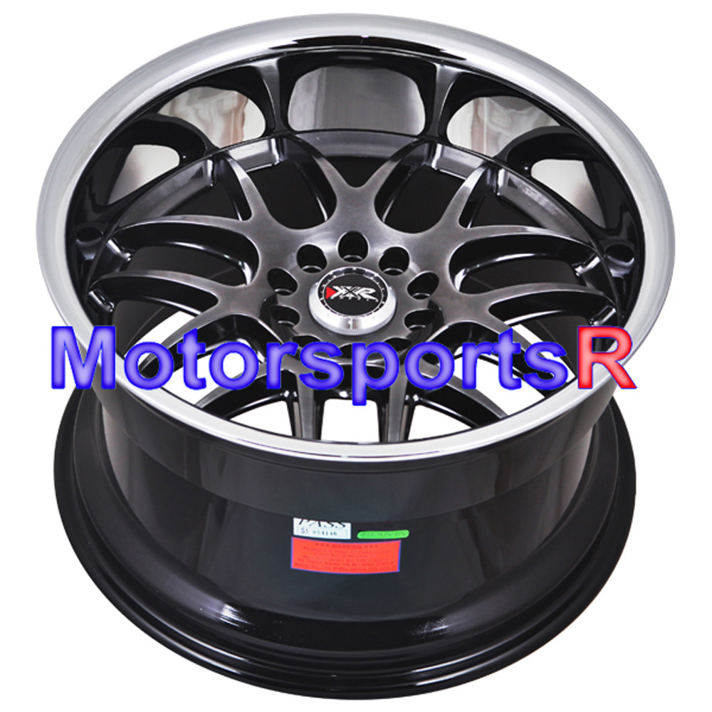XXR 526 18 18x10.5 Chromium Black Deep Dish Lip Rims 5x114.3