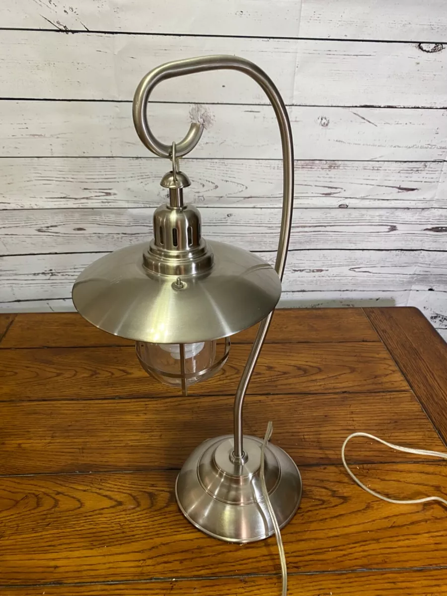 Pottery Barn Kids Fisherman Nautical Table Lamp Nickel Finish EUC