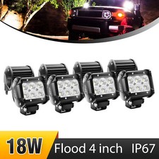 Nilight Led Light Bar 8pcs 4inch 18w Flood Fog Lamp 1260lm For Jeep Off Road Atv