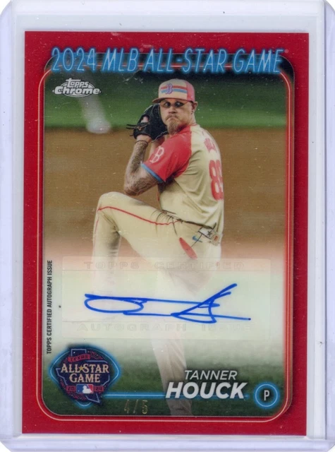 Tanner Houck 2024 Topps Chrome Update All Star Game Red Refractor Auto /5
