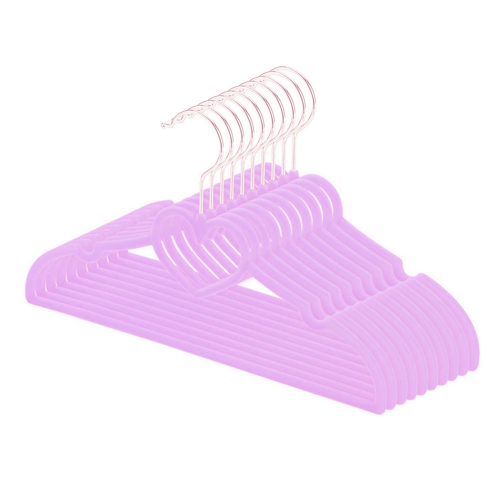 50-Pack Kids Velvet Hangers 12.8 Inch Non-Slip Swivel Rose Gold for Childrens Clothes  -image