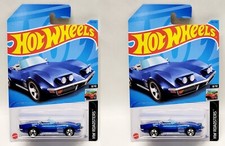 LOT OF 2 2023 HOT WHEELS #132 ROADSTERS #8 '72 STINGRAY CONVERTIBLE BLUE HKG60