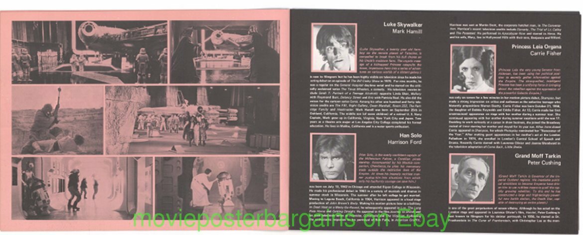 STAR WARS Souvenir Program Book measures 9