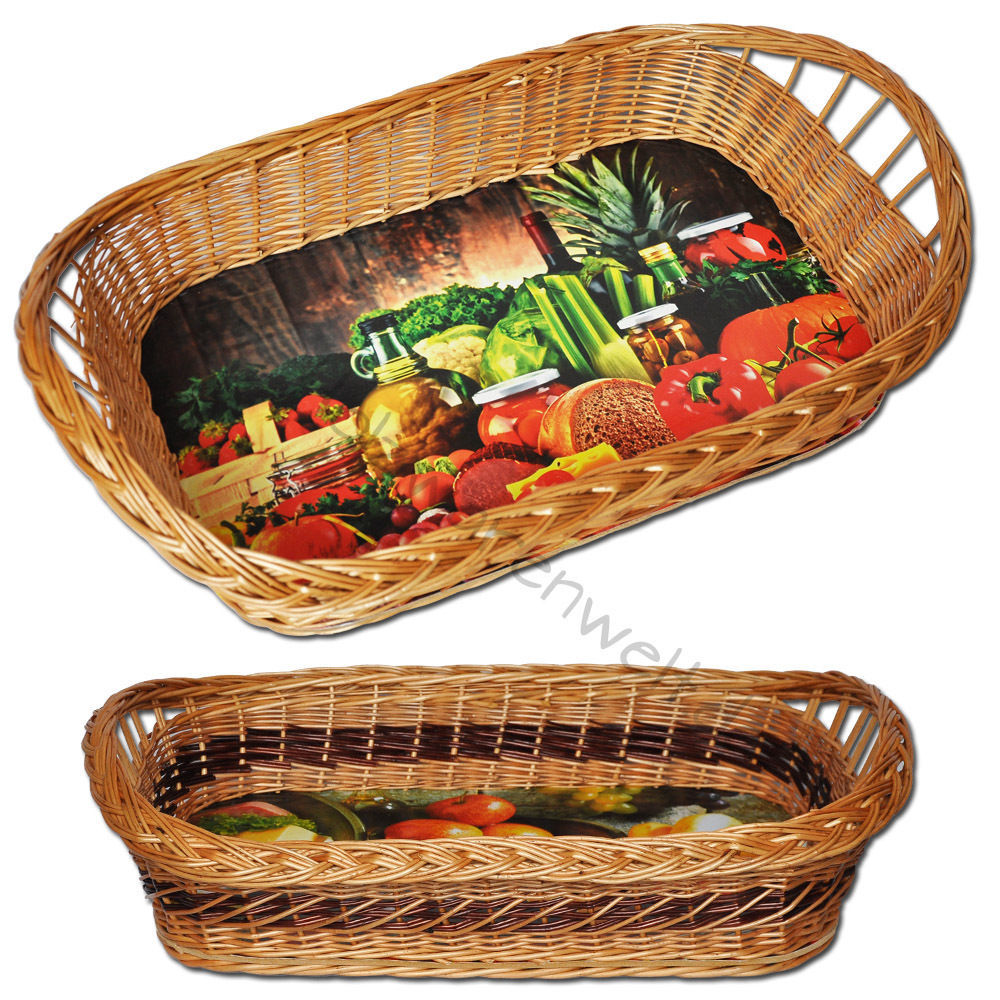 Weidentablett Tablettkorb Korbtablett Tablett Weide Serviertablett Präsent TWG