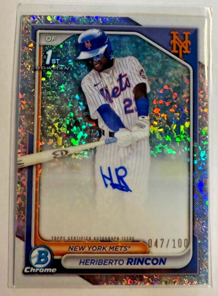 2024 Bowman Chrome 1st MINI DIAMOND REFRACTOR AUTO/100 Heriberto Rincon Mets