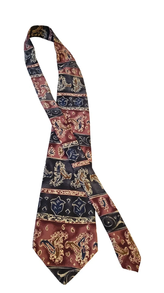 Corbata Croft&Barrow Luxury Azul Rosa 100% Seda Estampada en Italia Hecha en EE. UU. Foto 3 de 4