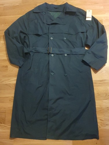 C&A VINTAGE BLAUER TRENCHCOAT Gürtel abnehmbares Futter Herren 46 Brustumfang 40 XL Neu/Etikett - Bild 1 von 12