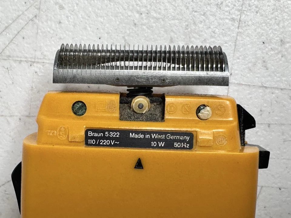 Afeitadora eléctrica Braun 5322 vintage Alemania Occidental amarilla mediados de siglo moderna Foto 4 de 4