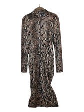 Fashion Nova Snake Print Dress Large Zipper Bodycon Mob Wife Pencil