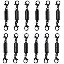 12 Sets 6mm Black Strong Magnetic Necklace Clasps and Closures, 6mm,