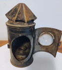 ANTIQUE BULLS EYE POLICE LANTERN 7 1/2" TALL  -  OIL HOLDER — photo 5