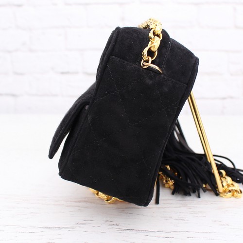 Chanel CC Bolso para Cámara Negro Gamuza Cuero Bandolera y Cartera de Hombro A3123 - Imagen 9 de 11