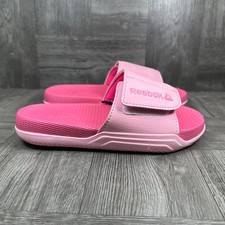 Reebok Slides Kids Size 1 Pink Adjustable Athletic Summer Sandals NEW