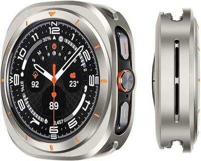 1 Pack Metal Case for Samsung Galaxy Watch Ultra 47mm Rugged Bumper with Back Fr