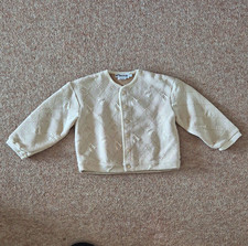 Bonpoint Beige Geometric Jacquard Knit 2pc Jacket & Trousers Set 2-3Y