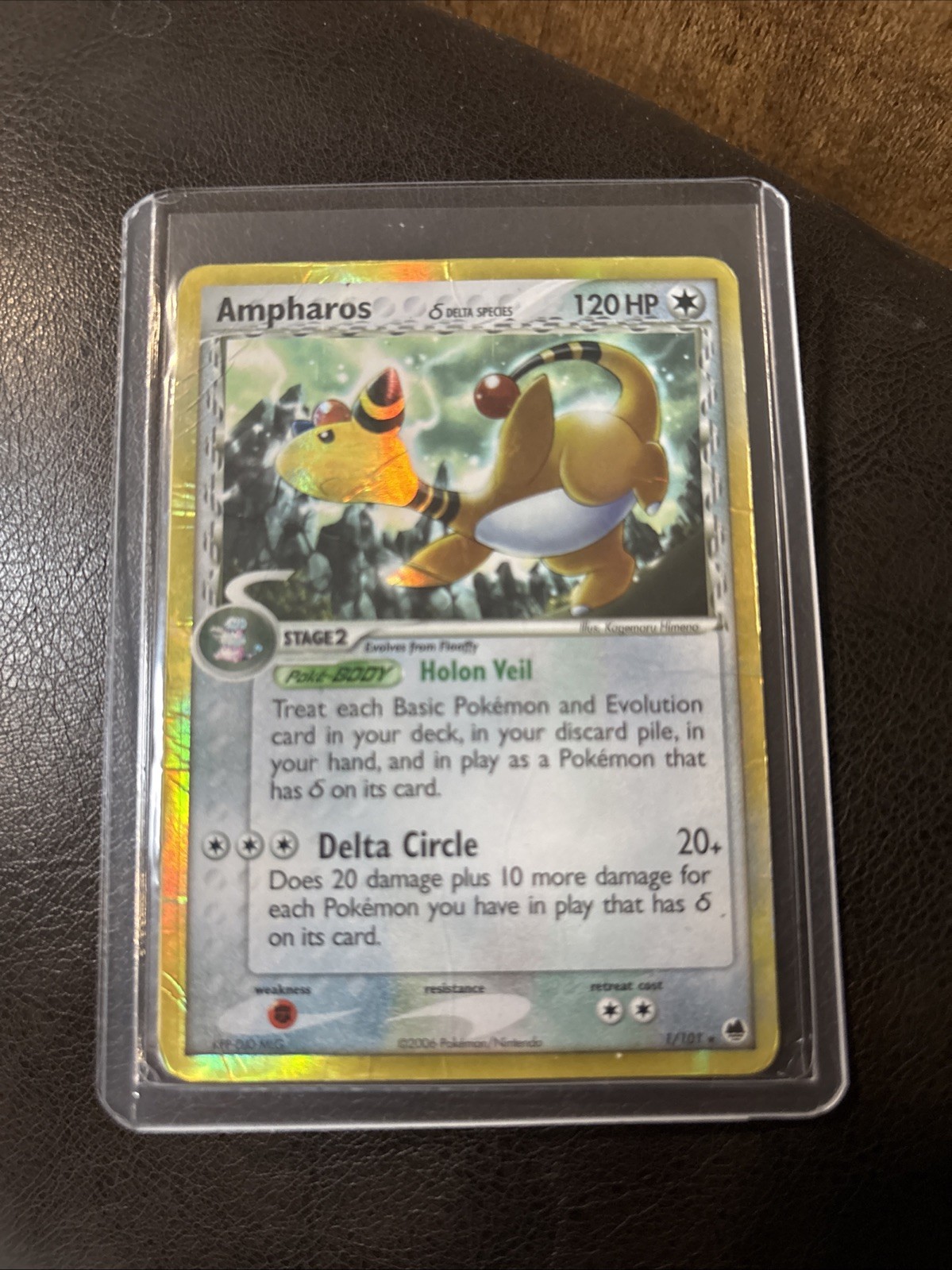 Pokemon Ampharos Delta Species 1/101 Holo Rare EX Dragon Frontiers NM Vintage