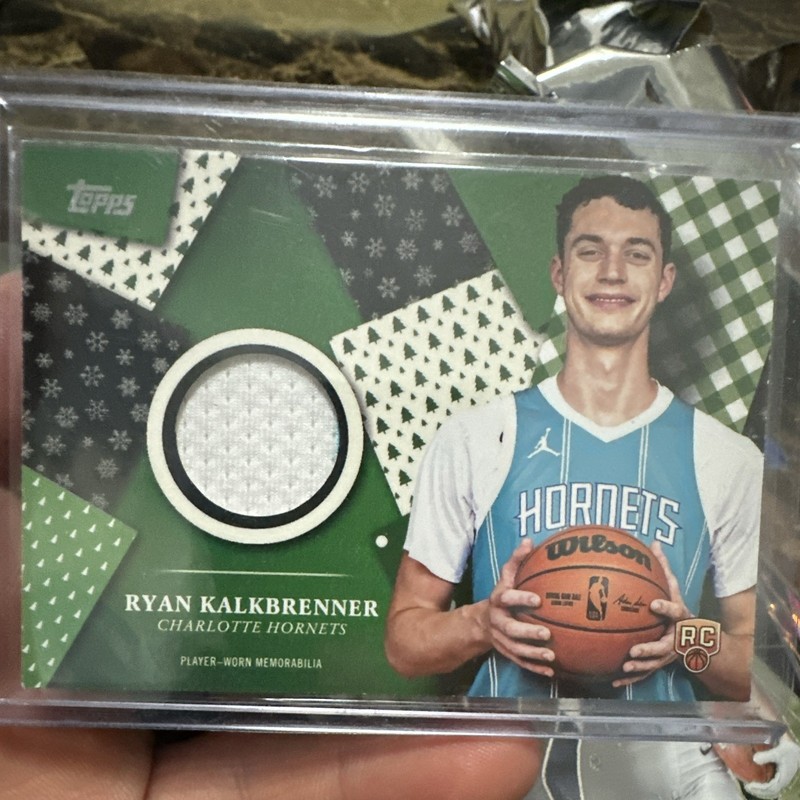 Topps 2025 Holiday Mega Holiday Relic Ryan Kalkbrenner RC #HR-29 Hornets