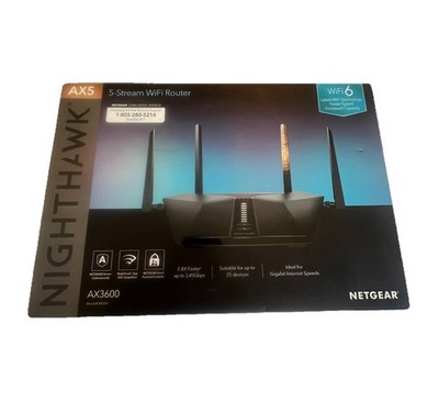 NETGEAR Nighthawk AX5 RAX41 WiFi 6 AX3600 3.45Gbps 4-Port USB3 Black