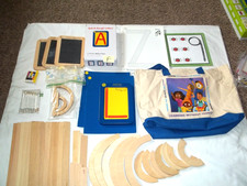 F- HUGE lot Learning Without Tears wood pieces letter card pencils roll a dough