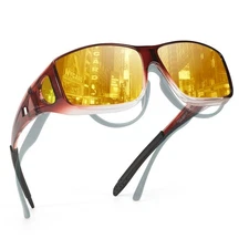 Night Vision Driving Glasses Fit over Glasses for Men Women, anti Glare Polarize