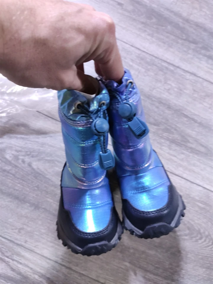 Lands End Winter Boots Toddler Size 5 Teal Iridescent Thermolite Snow Boot Girls - Image 2 of 4