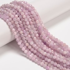 Natural Kunzite Faceted Round Beads Size 4mm 5mm 15.5" Strand