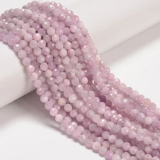 Natural Kunzite Faceted Round Beads Size 4mm 5mm 15.5" Strand