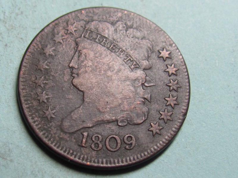 1809 CLASSIC HEAD  HALF CENT  ROTATED DIE   NICE  GRADE COIN