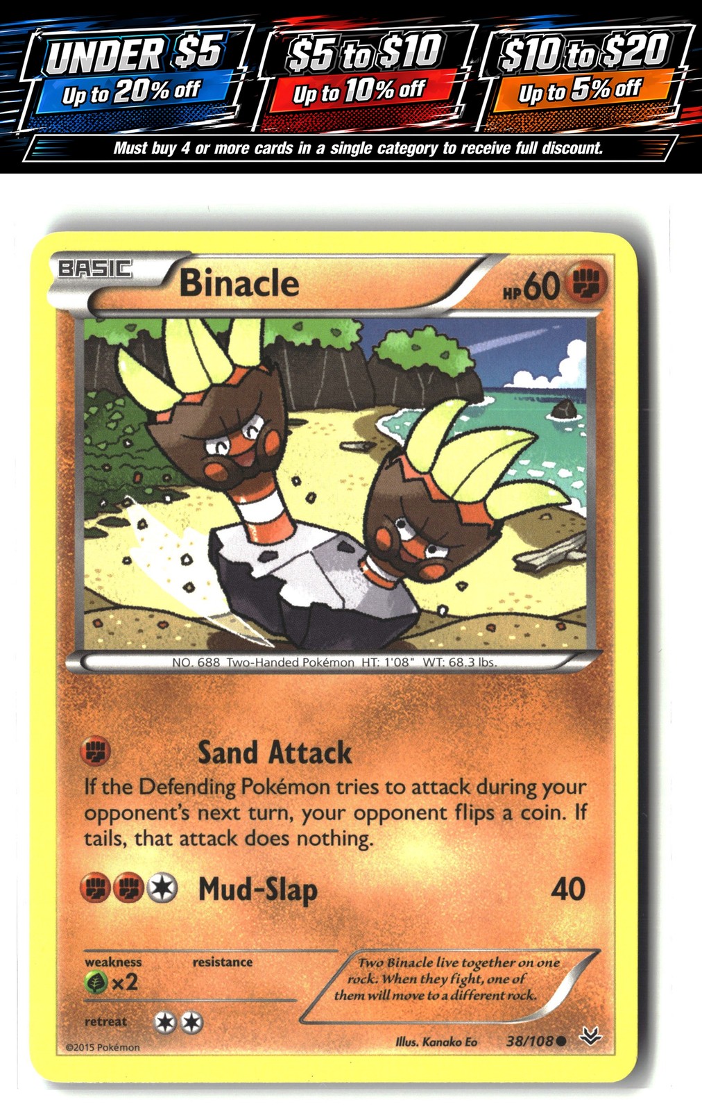 XY - Roaring Skies #38/108 Binacle
