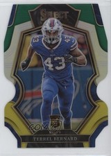 2022 Panini Select Premier Level Green & Yellow Prizm Die-Cut Terrel Bernard 2u3