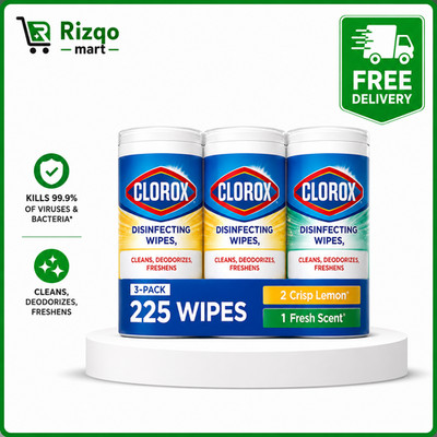 3 Pack - Disinfecting Wipes, Bleach Free Cleaning, Multi-Surface Wipes