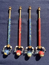 Set - 4 Commemorative Lace Bobbins Nottingham NBLS Lace Days 1997 2004 2007 2008