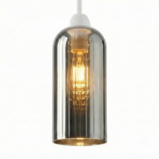 Modern Ceiling Pendant Light Shade Ribbed Glass Easy Fit Chandelier Lampshade