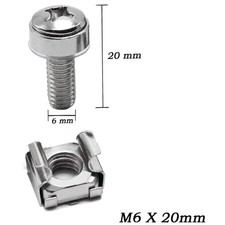 100 Sets M6 Square Hole Cage Nuts Screws Washers