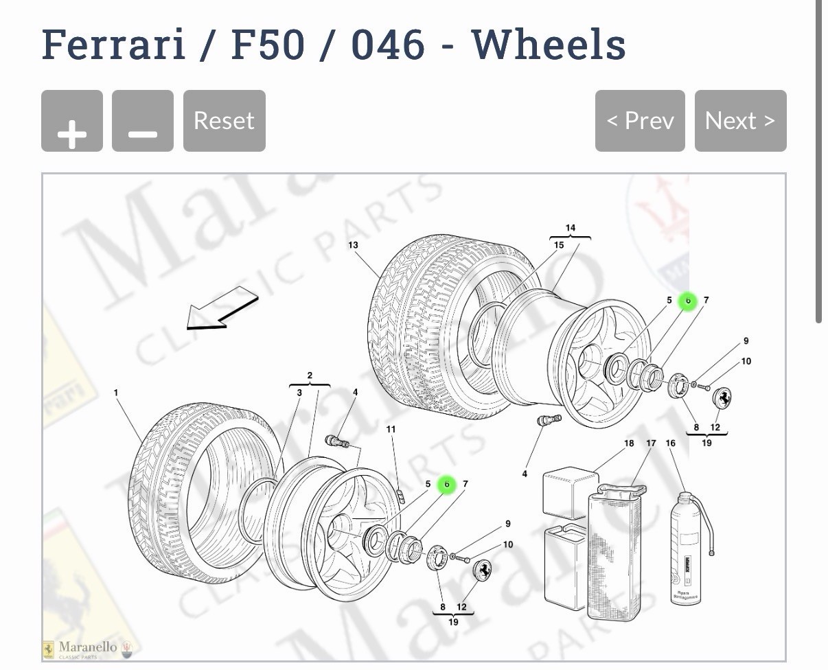 Ferrari Enzo / F50 Flange seal Set Of 4 # 163556
