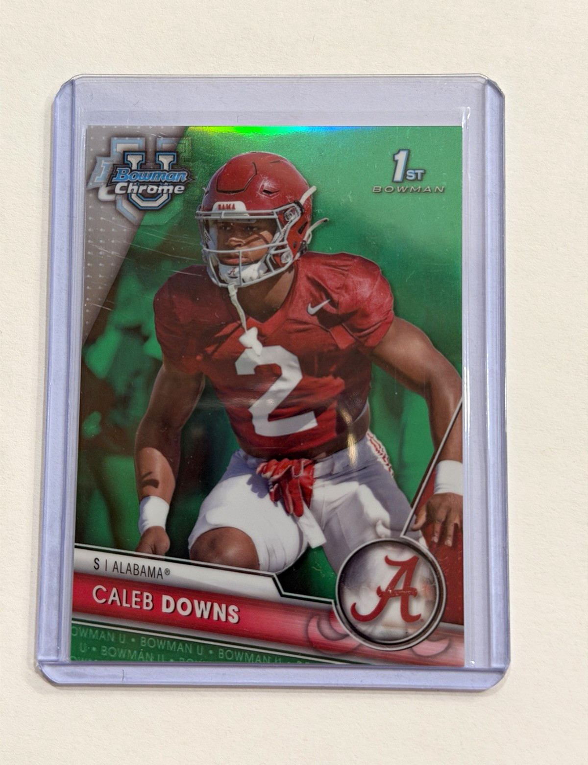 Topps 2023 Bowman University Chrome Caleb Downs 1st Bowman /99 Alabama #49
