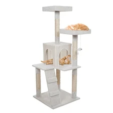 4-Tier Cat Tree for Indoor Cats | Large Condo, 5 Scratching Posts, Plush Perches