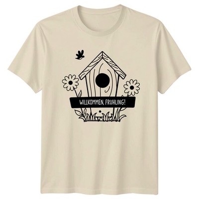 Willkommen Fruhling T-Shirt Vogelhaus Garten Natur Frühling Geschenk für Sie und Ihn