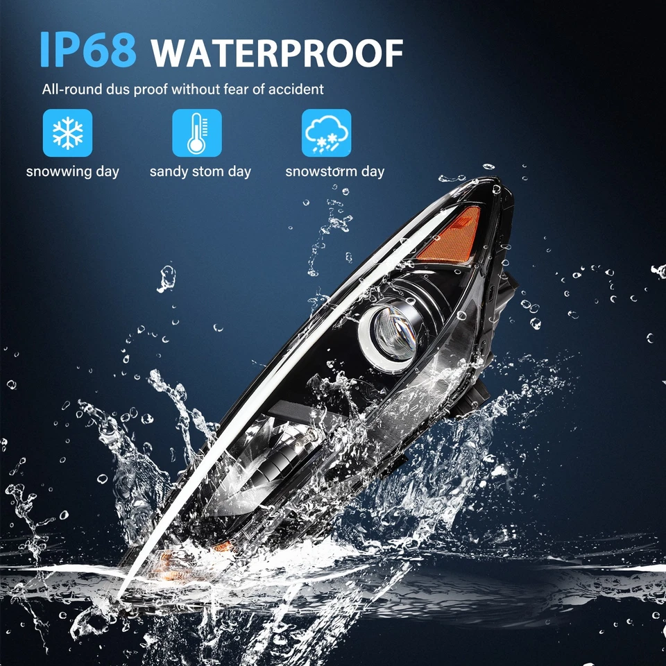 2 X LED DRL Headlights Assembly For Hyundai Tucson 2018 2017 2016 w/Projector Foto 4 de 4