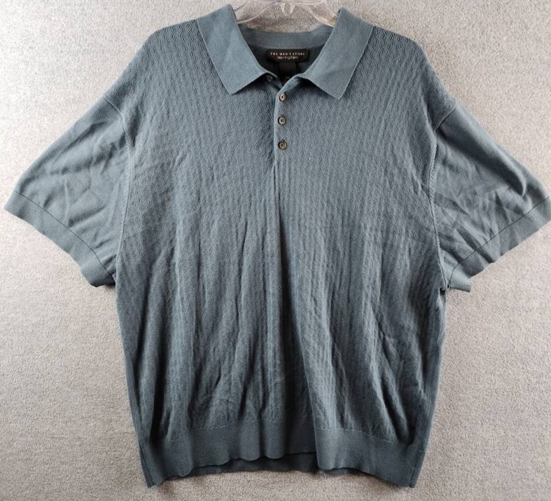 The Mens Store at Bloomingdales Pointelle Sweater Polo XXL Dark Slate SS 10390₽