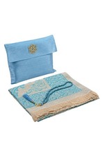ihvan online Muslim Prayer Rug with 99 Beads Tasbih & Regular Size, Blue