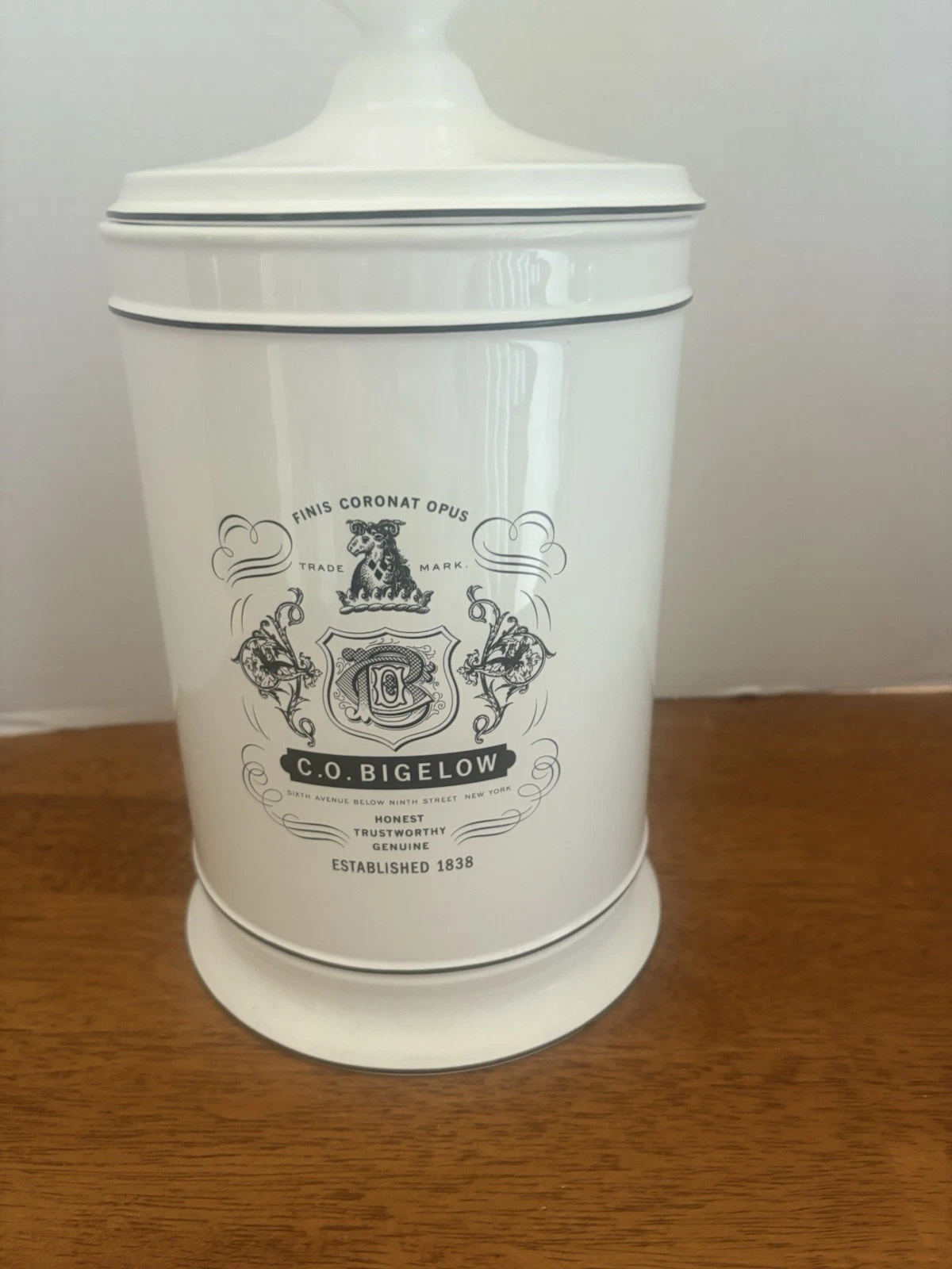 CO Bigelow Apothecary/Black and White / Storage Canister/mint