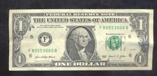 FORT COLLINS COLORADO 80553000 ZIP CODE FANCY SERIAL NUMBER ONE DOLLAR BILL