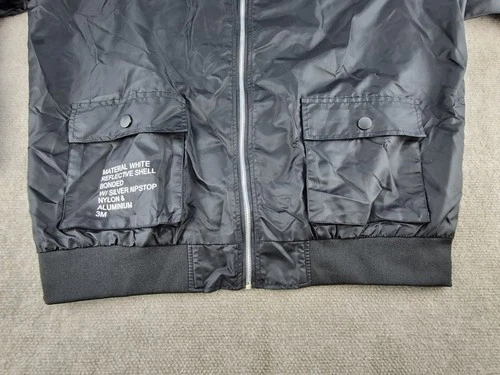 ASSTSERIES NASA Bomber Jacket Men Sz XL Black Flight Jacket Space Logo Polyester image 6