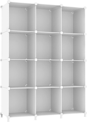 Cube Storage Organizer 12 Compartment Stackable Shelf for Closet Bedroom
